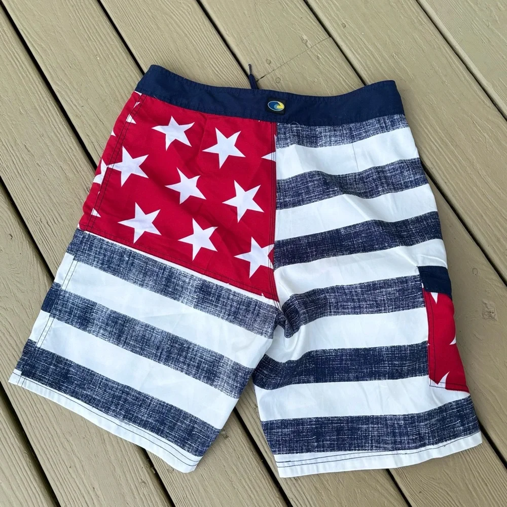 RS SURF Patriotic Men's Swim/Surf Shorts, Size: 32